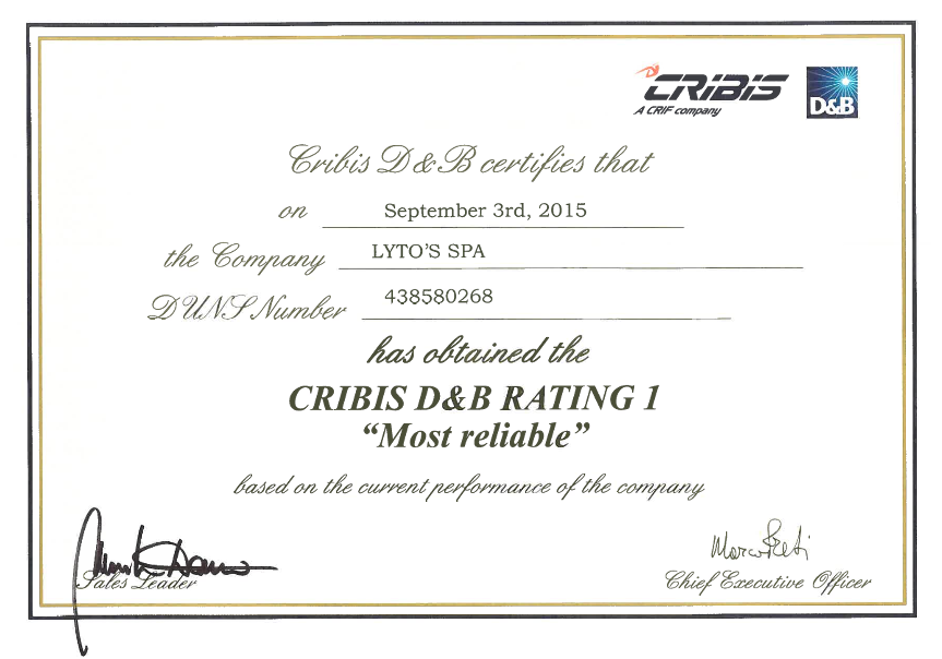 Cribis Certificato Lytos